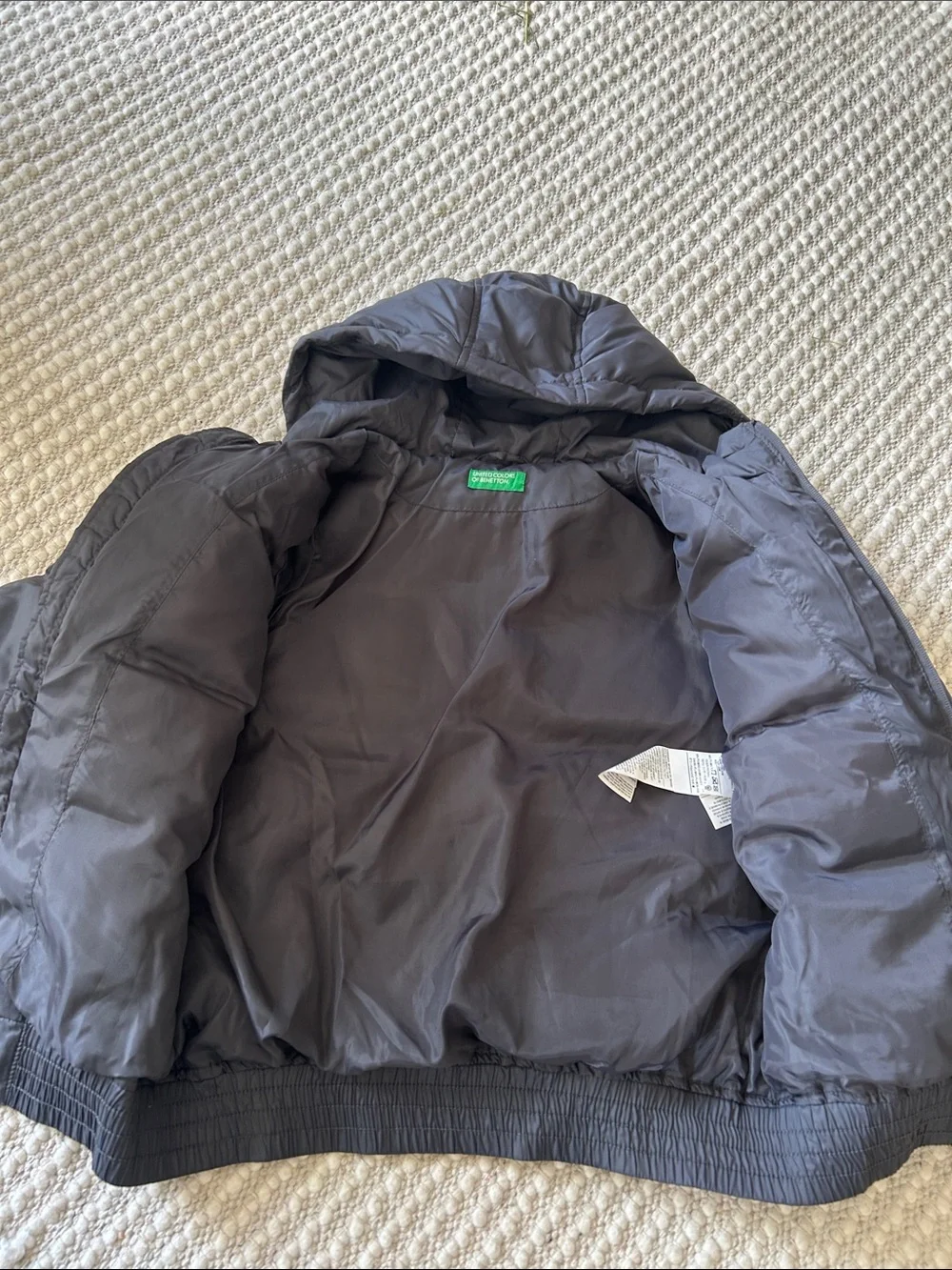 United Colors Of Benetton Kids Dark Gray Hooded Puffer Jacket